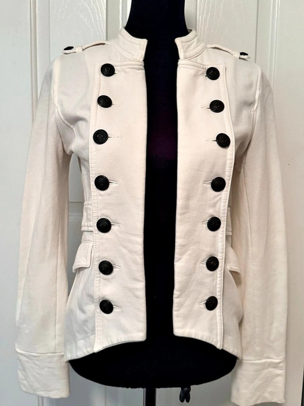 Express Military-Style Jacket in White Size Small